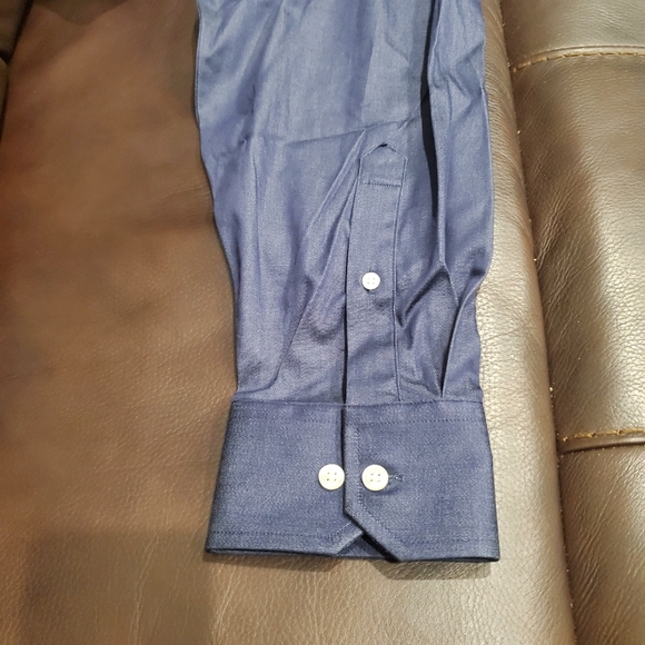 Hickey Freeman Dress shirt Midnight Blue 17-17.5 15-15.5 16-16.5 Brand New - Picture 5 of 7